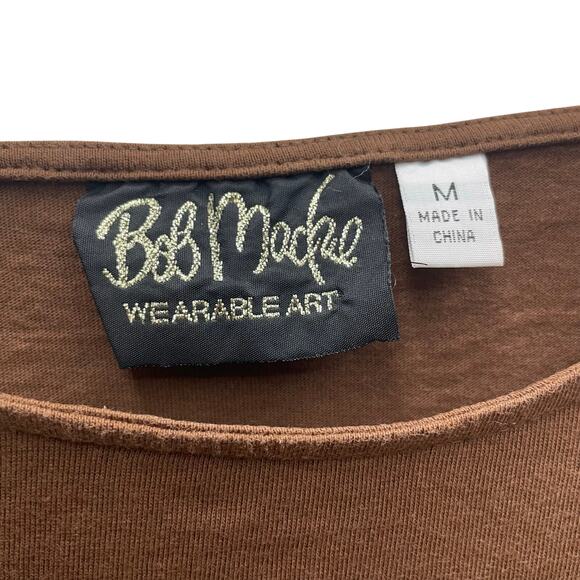 Bob Mackie Wearable Art Knit Pullover Embroidered Brads Size Medium - Picture 6 of 8